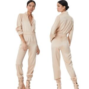 Alice + Olivia Levi Zip Front Jumpsuit in Almond Women’s Size Small NWT
